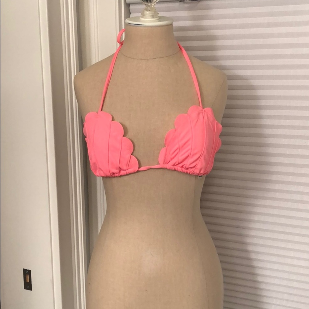 PINK Coral Shell Swim Top (string ties)